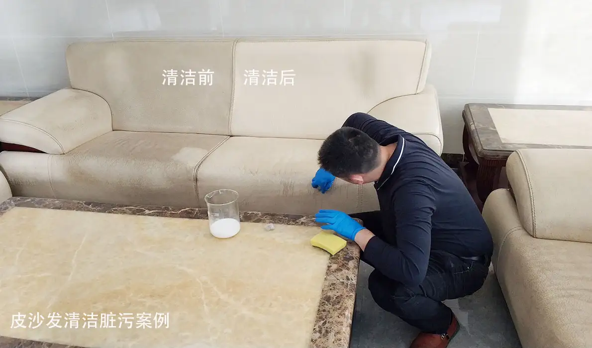皮沙发清洁除霉案例