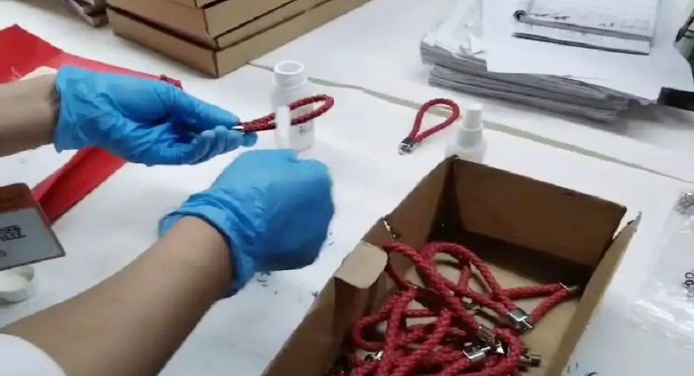 PU 编织绳起霉点翻箱除霉实拍