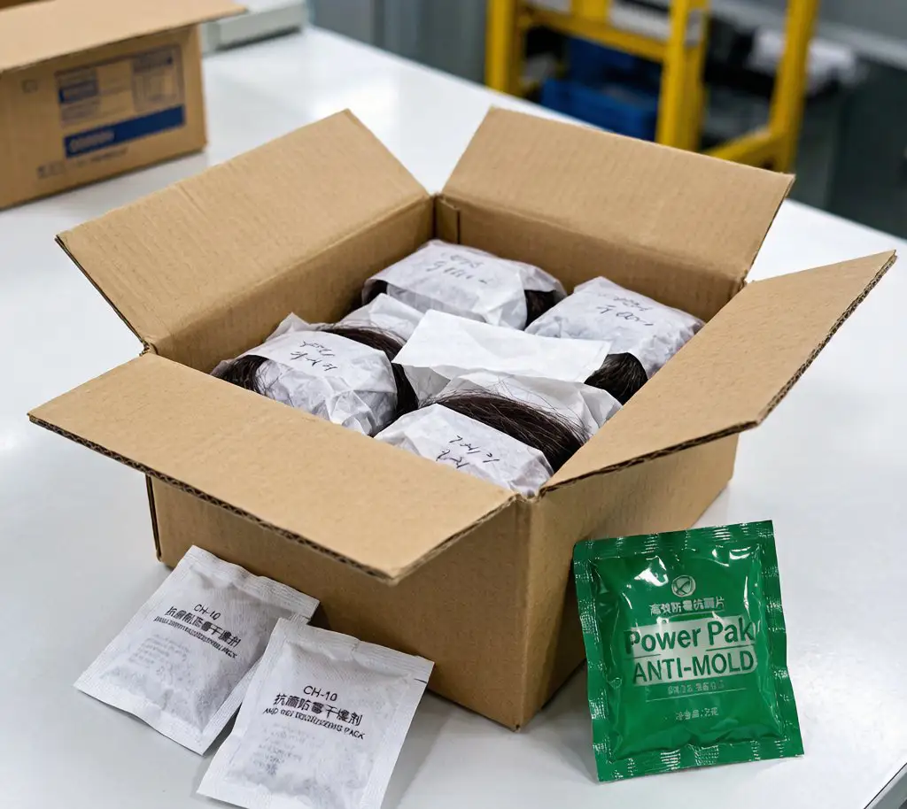 许昌假发出口纸箱包装与 CH-10/Power Pak 防潮配置