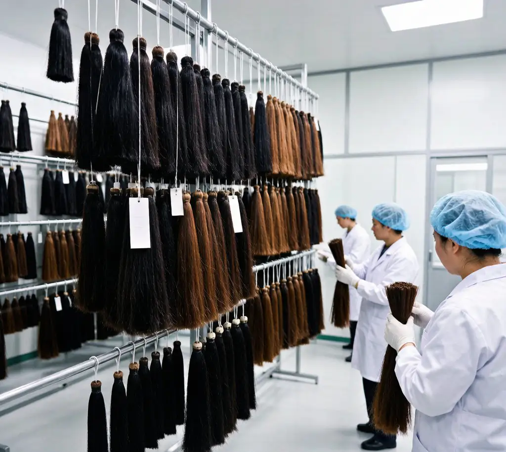 许昌发制品厂发帘挂架质检车间实拍